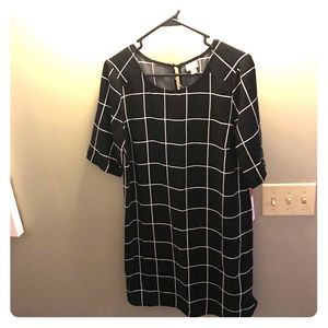 Black Plaid Shift Dress